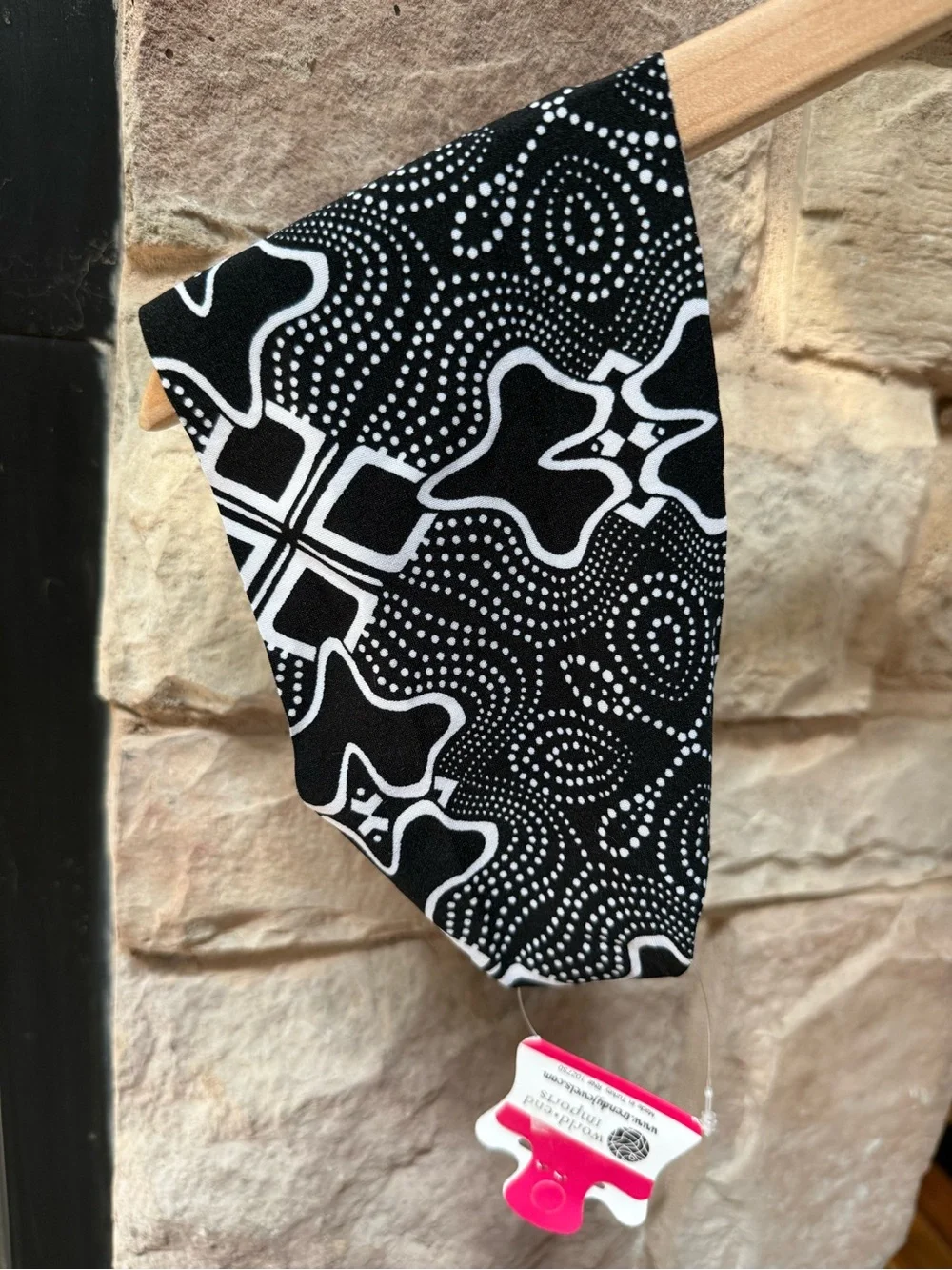3 New Trendy Bands Printed Stretch Headbands in Teal, Black, Purple